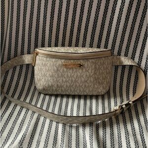 Michael Kors Silver and Gold Monogram Bag